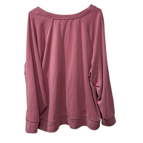 Athleta Womens Relaxed Fit Long Sleeve Scoop necsoft Top In Mauve Pink 3X - Picture 4 of 4